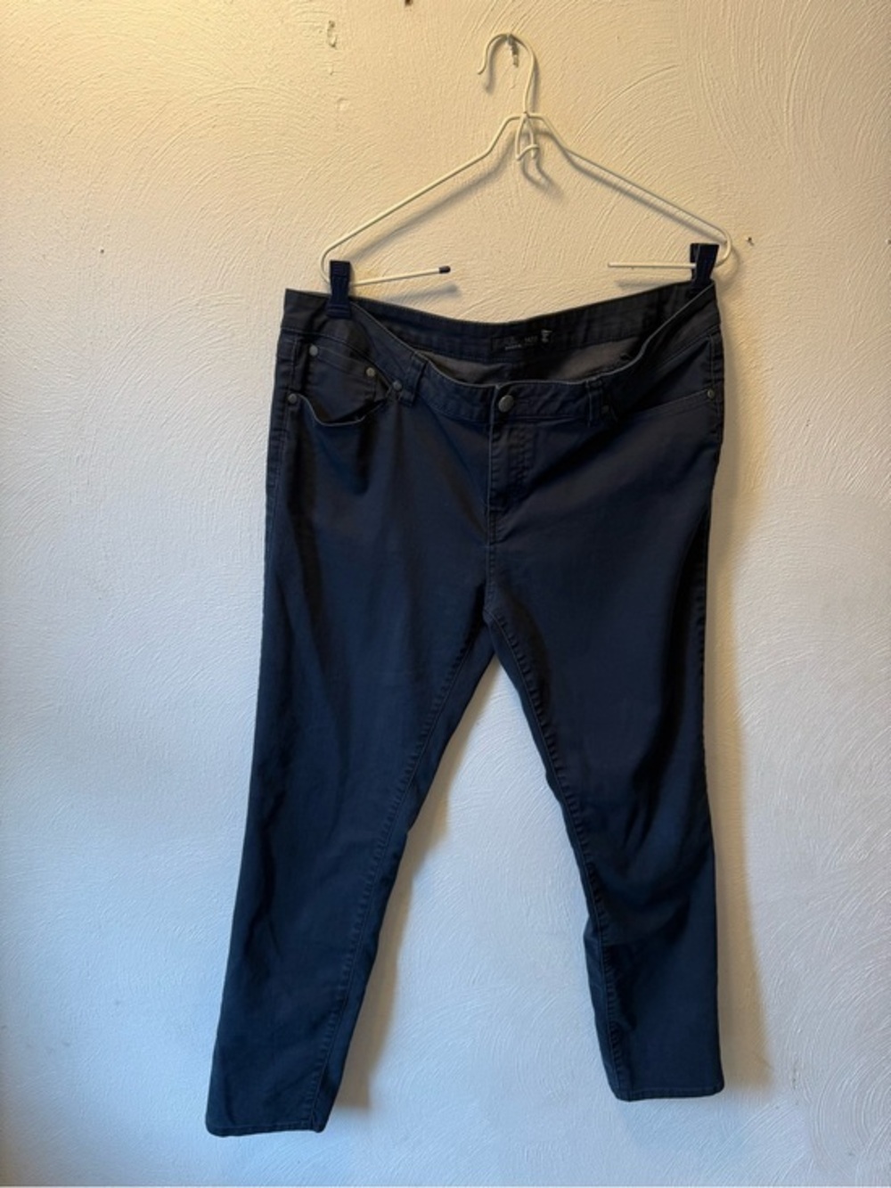 PrAna Organic Cotton Blend Blue Slim Straight Pants Stretch Everyday Chinos 14